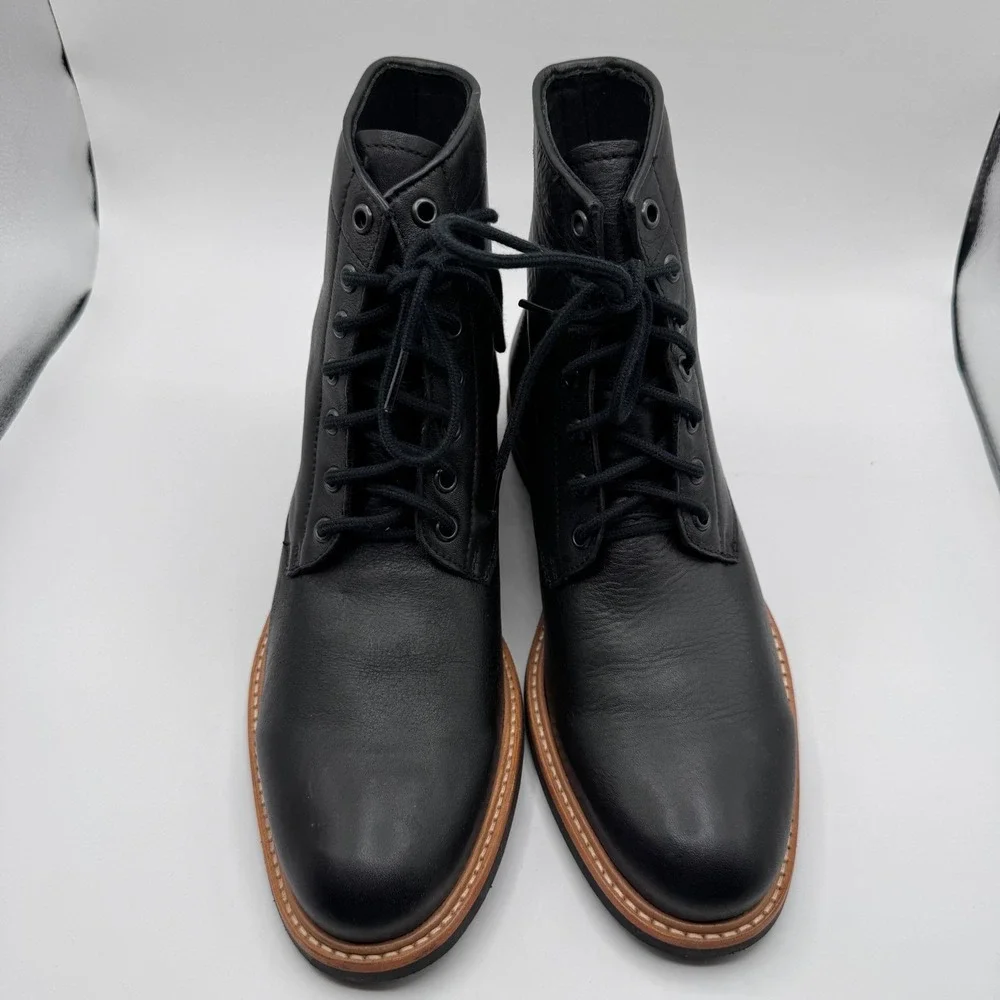 Nisolo Andres All Weather Boot‎ Black Leather Men's 9 Lace Up Combat Military